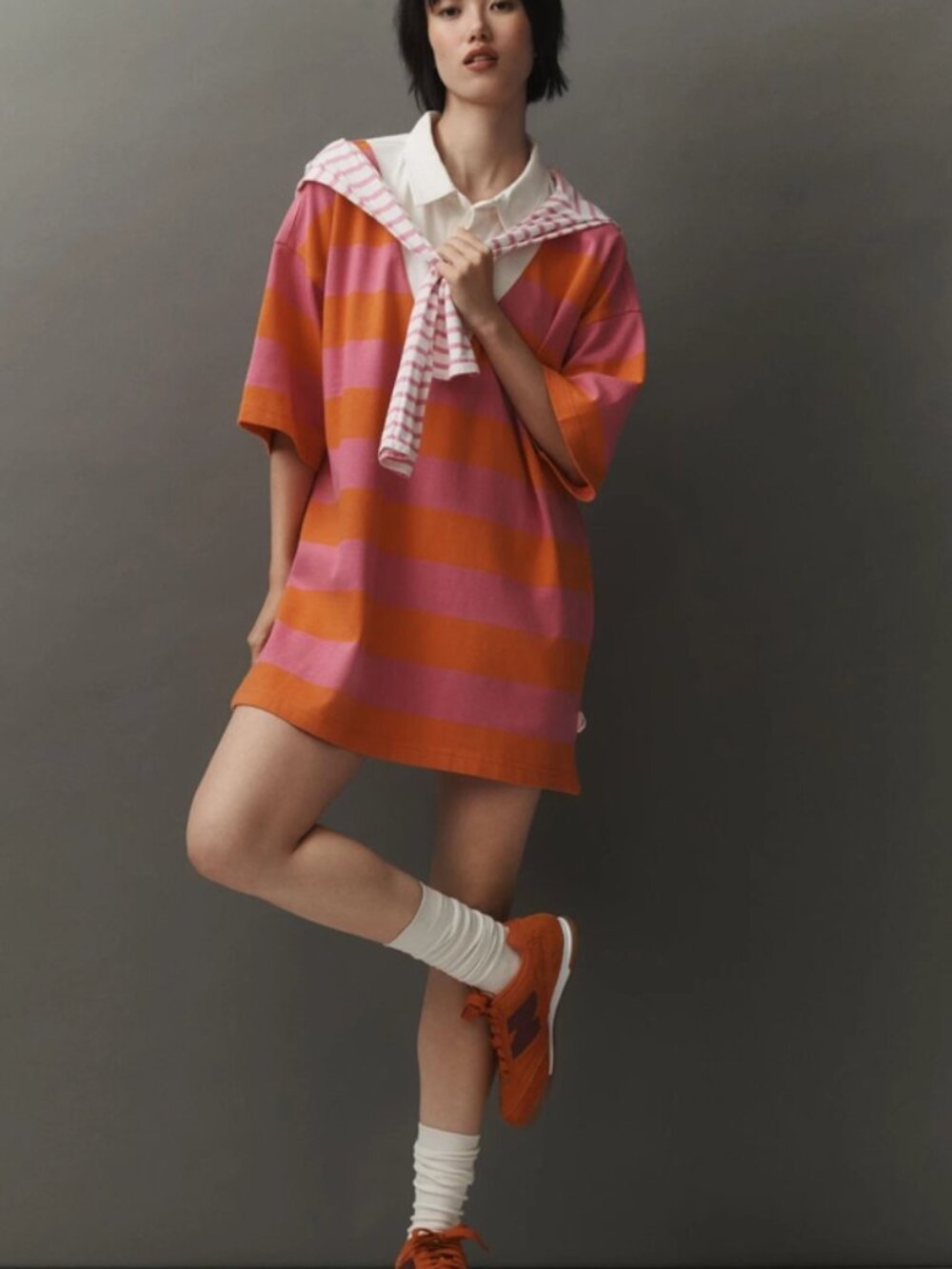 Daily Practice by Anthropologie Rugby Mini Dress Striped Tee Printed M